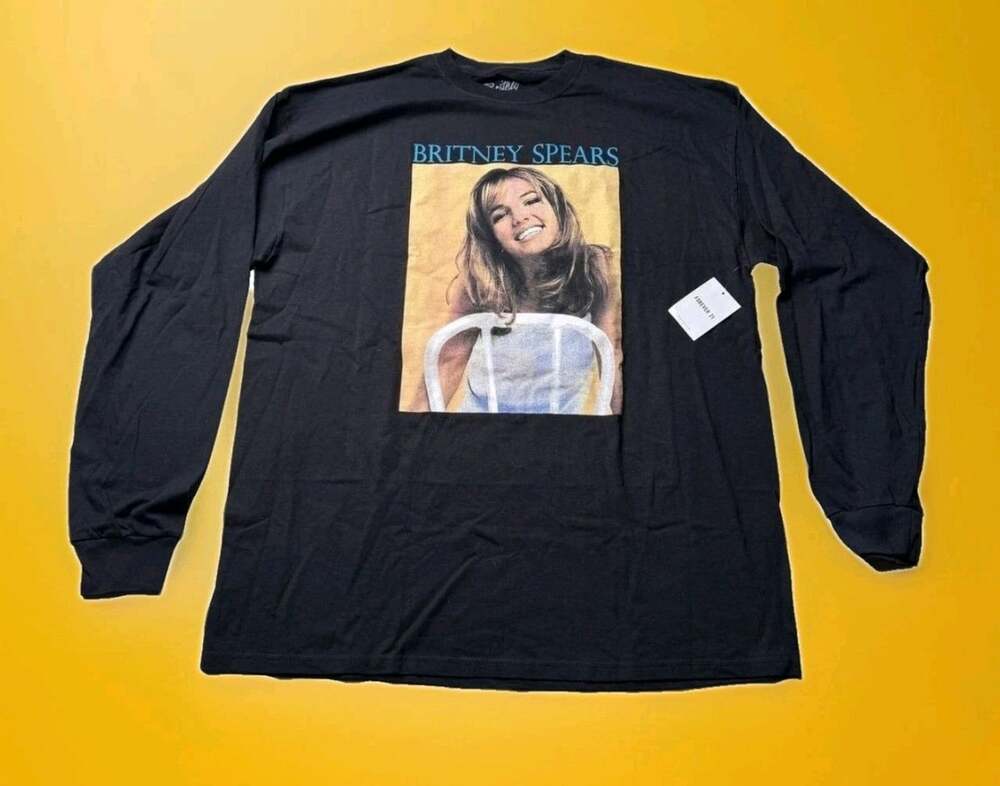 Britney Spears Shirt Womens 1X Long Sleeve Forever 21 Pop Music Graphic Nwt A107